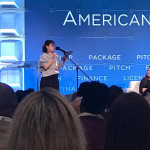 Noriko Yuasa, from Japan, member of LATC delegation, was selected at the AFM Pitch Conference to provide a 2-minute live pitch for the entire audience.